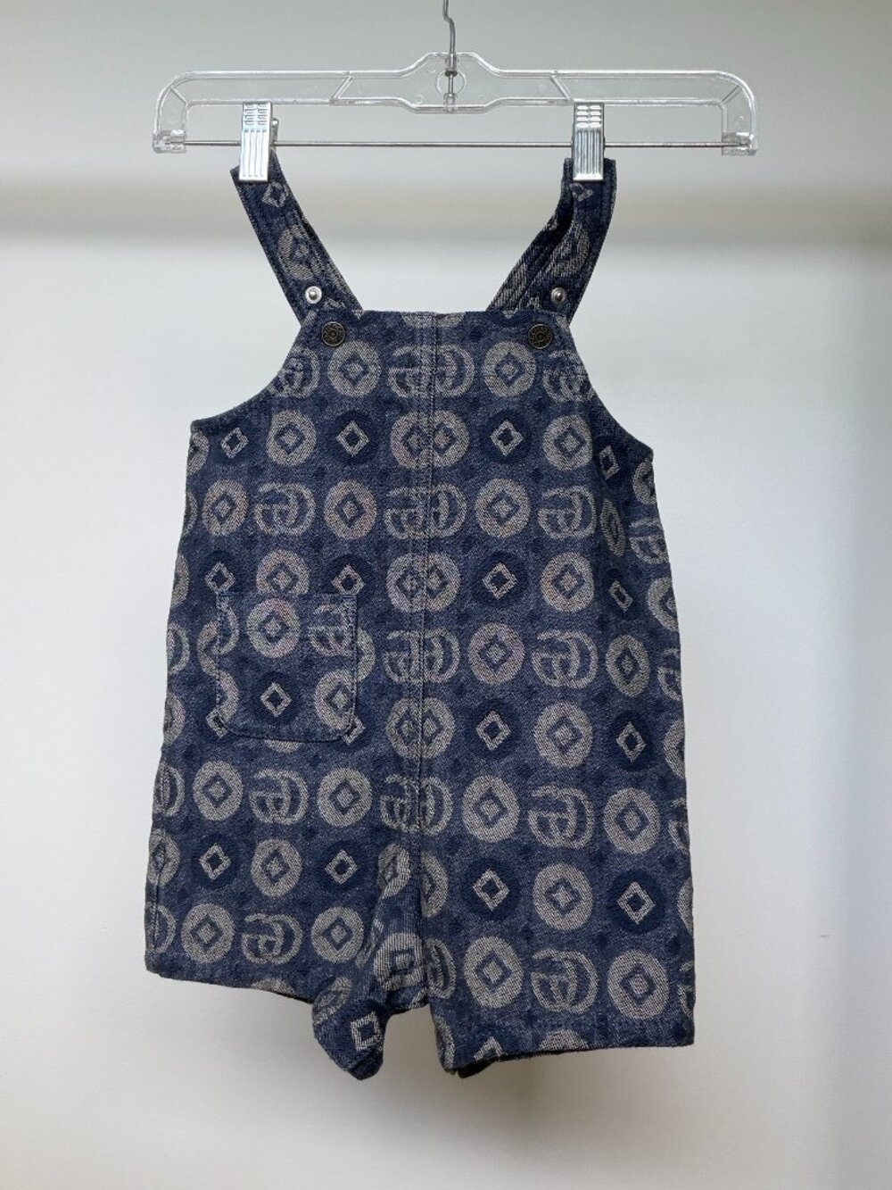 Gucci Baby Logo Jacquard Romper/Overalls Blue 12-18M Made in Italy